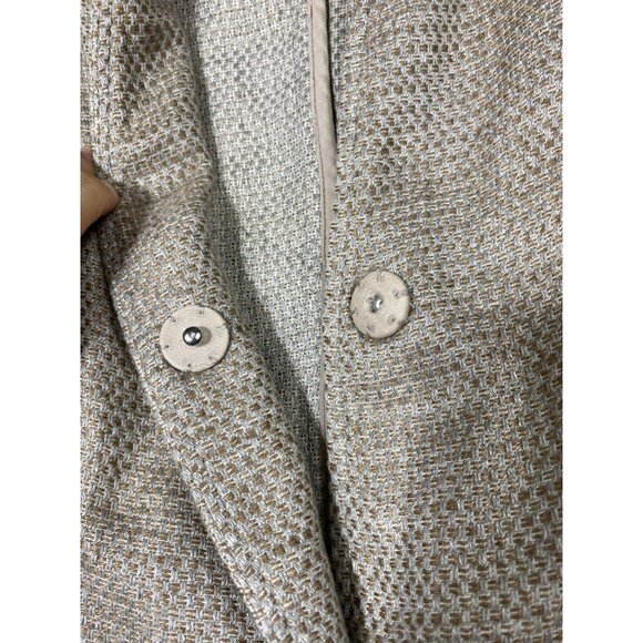 Eileen Fisher Blazer‎ Womens Sz XS Organic Linen Cotton Jacket Beige Snap Button - Picture 4 of 6